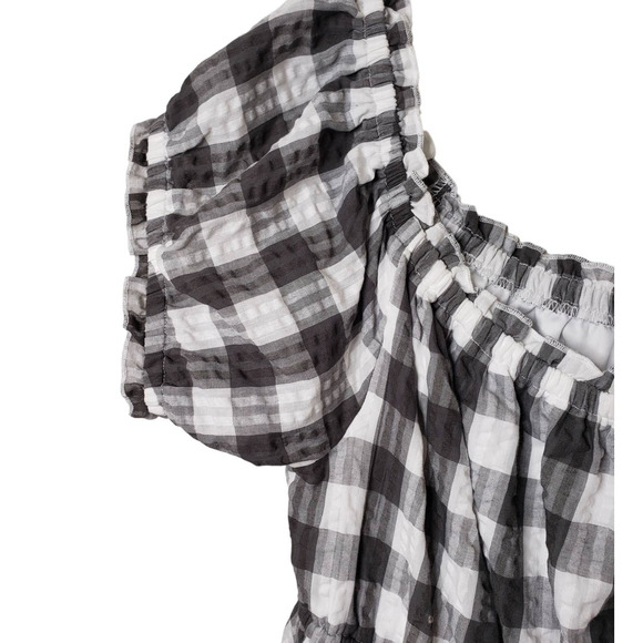 Torrid Peasant Midi Seersucker Gingham Midi Dress - Picture 3 of 10